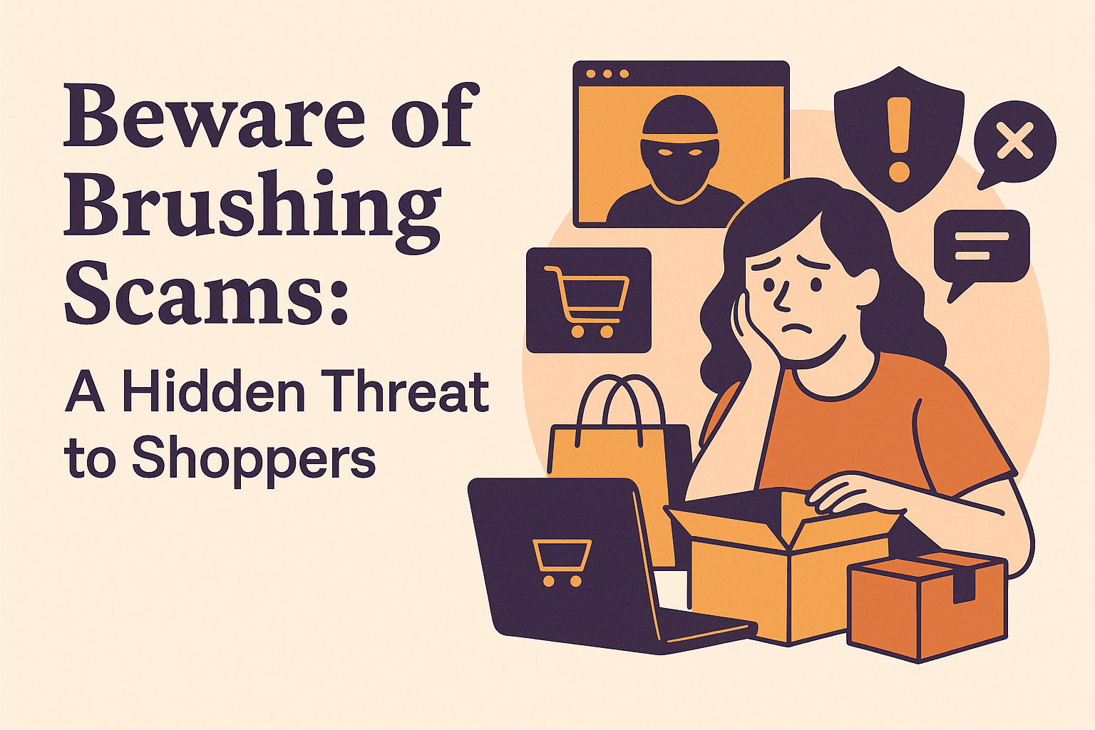Mysterious package delivery representing brushing scams threat to online shoppers