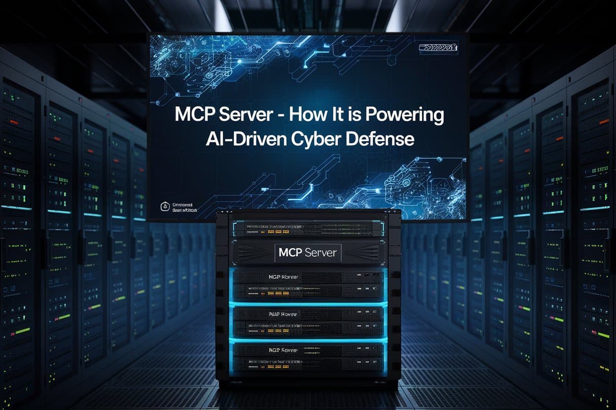 MCP Server AI cyber defense architecture diagram showing automated threat detection