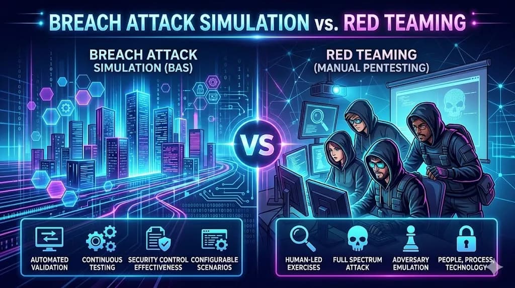 Breach Attack Simulation vs Red Teaming: Differences, Uses, Pros, and Cons
