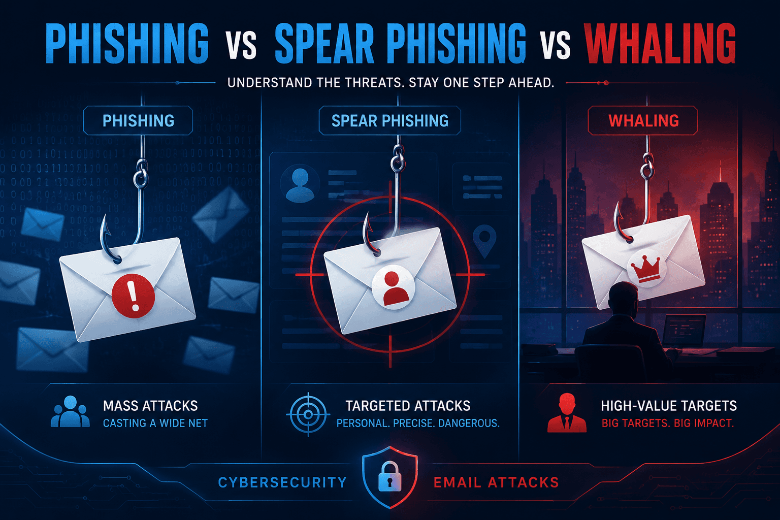 Phishing vs Spear Phishing vs Whaling: 10 Key Differences