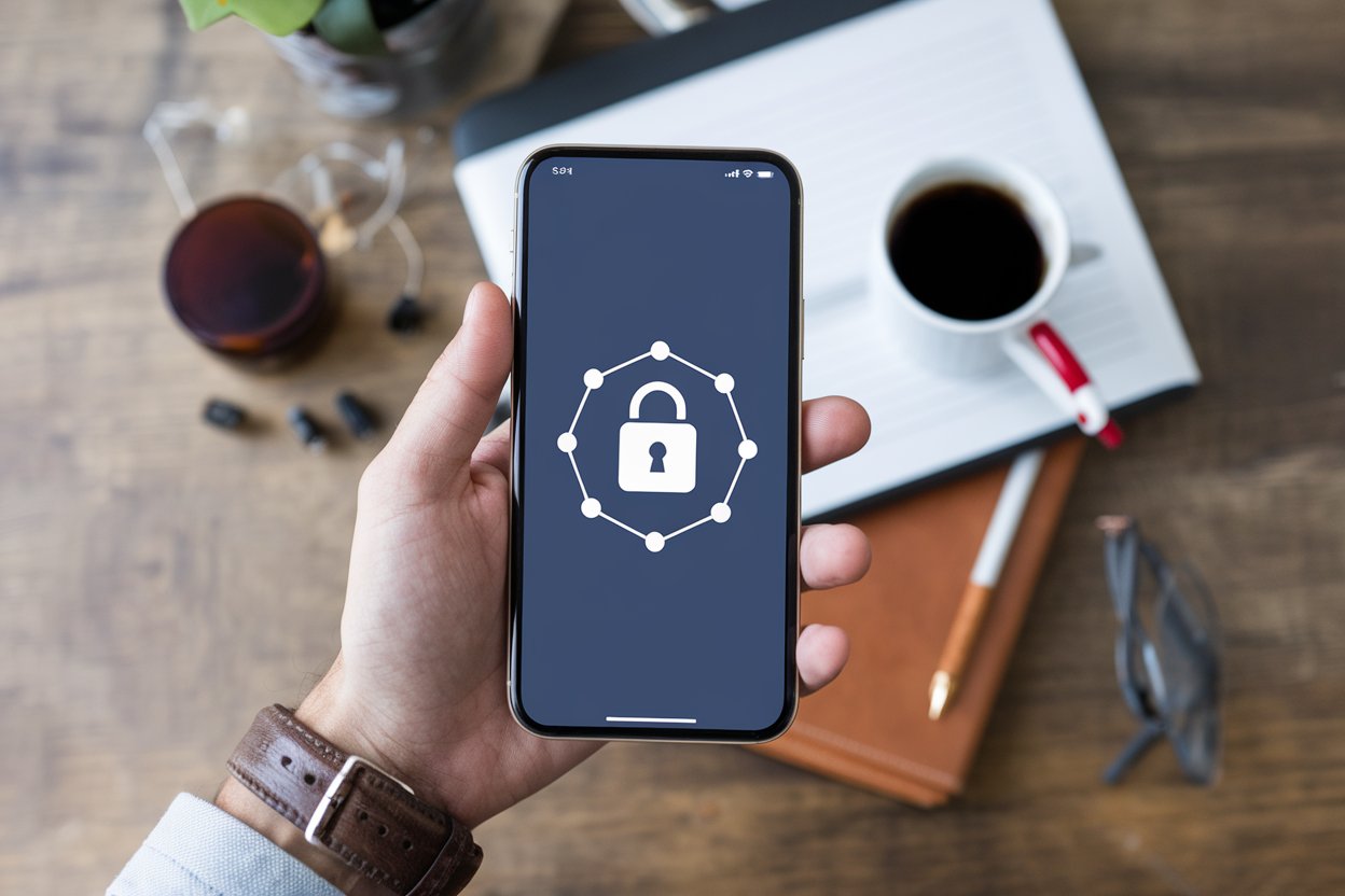 MDM app dashboard showing mobile device security management features